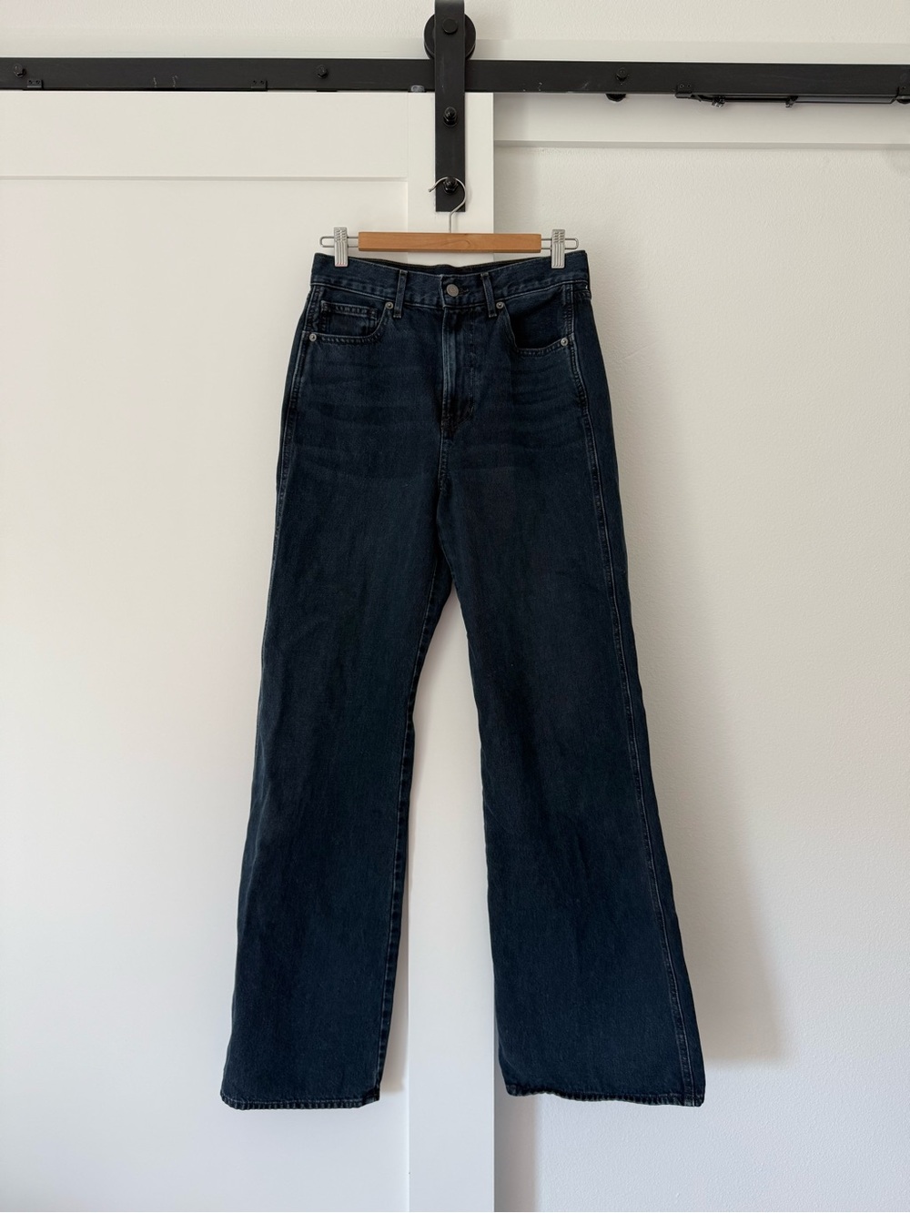 Veronica Beard Taylor Wide Leg High Rise Jean Dark Midnight Wash